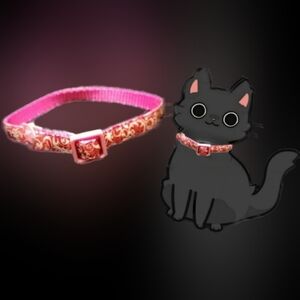Petco Pink red white paisley graphics breakaway kitten cat kitty collar S NWOT
